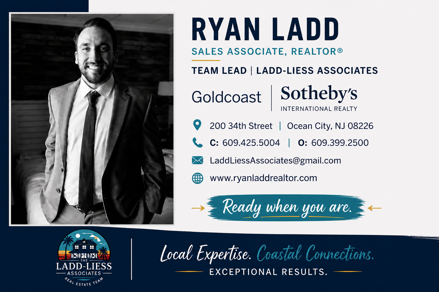 Ryan Ladd contact and branding card